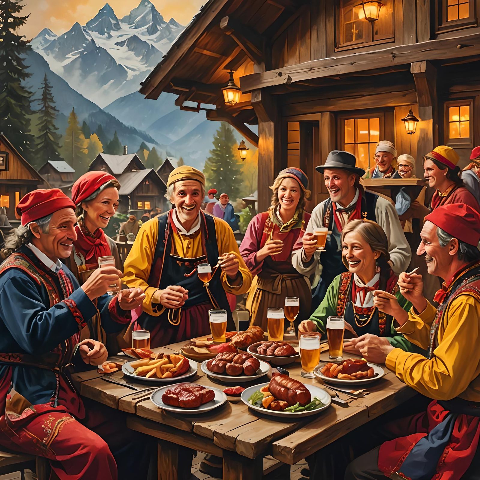 Swiss Celebration: Traditional Dress, Food, and Beer