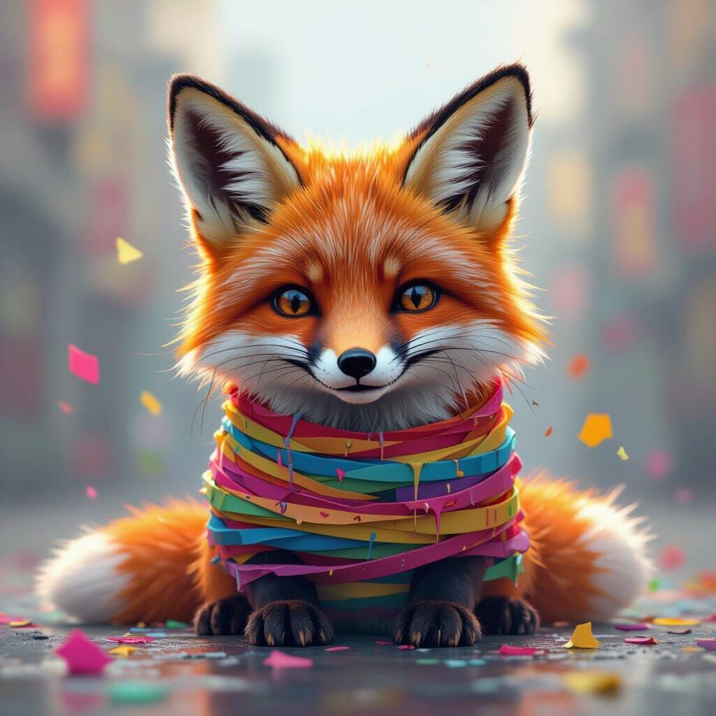 Fox in Gum: Digital Painting with Abstract Textures