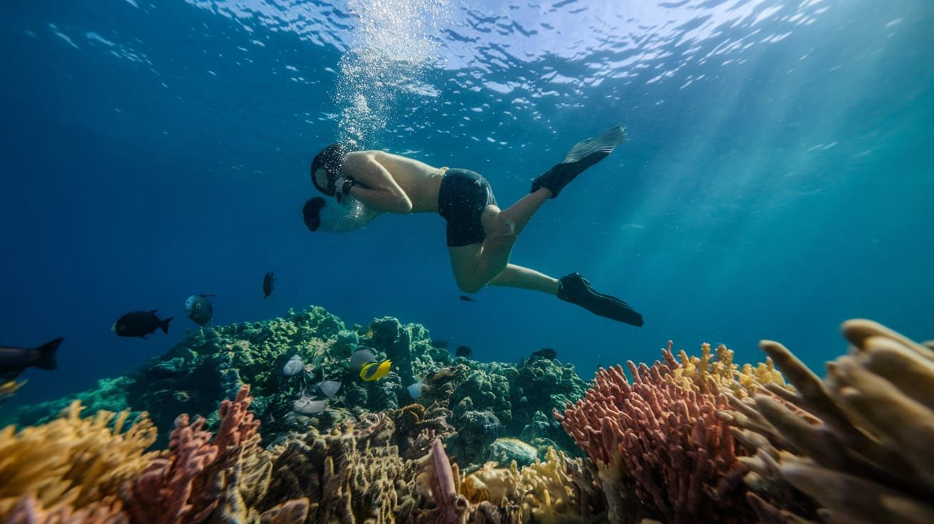 Surreal Human Figure Underwater Dreamscape