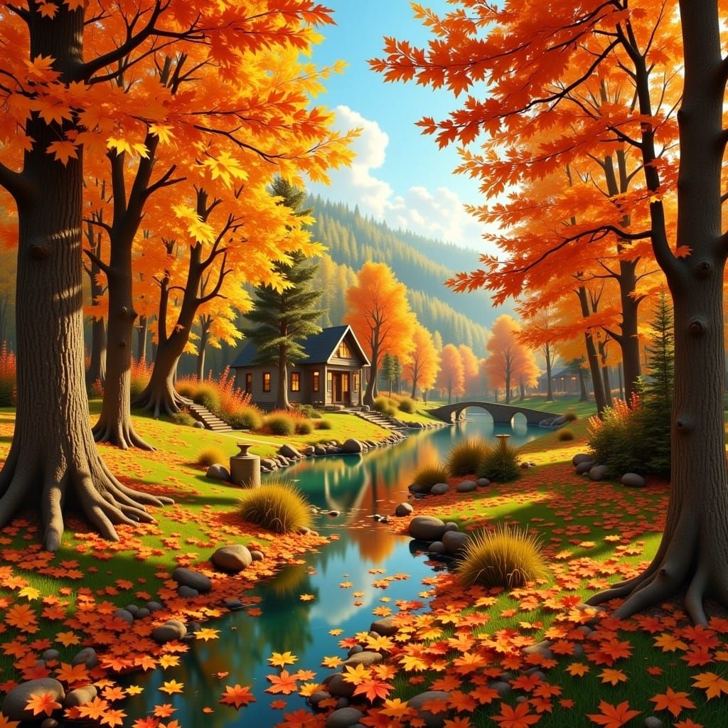 Autumn Landscape Impressionistic Style