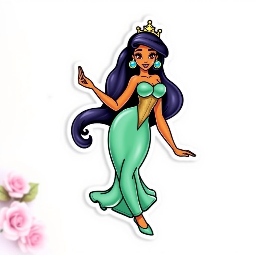 Sultry Disney Princess in Pin-Up Style