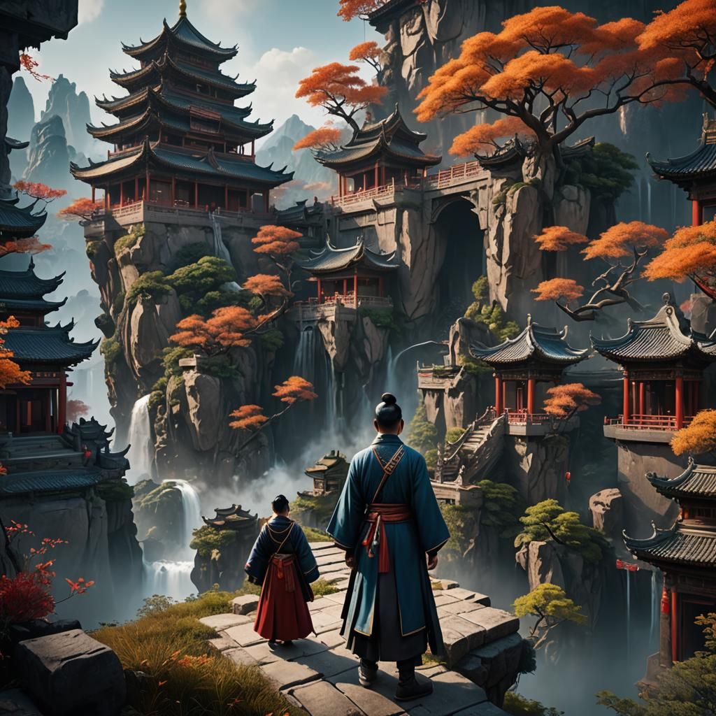 Detailed Matte Painting of a Chinese Person