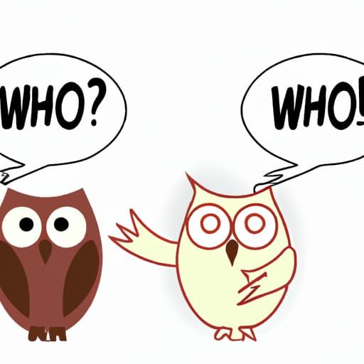Two Owls Chatting with Speech Bubbles
