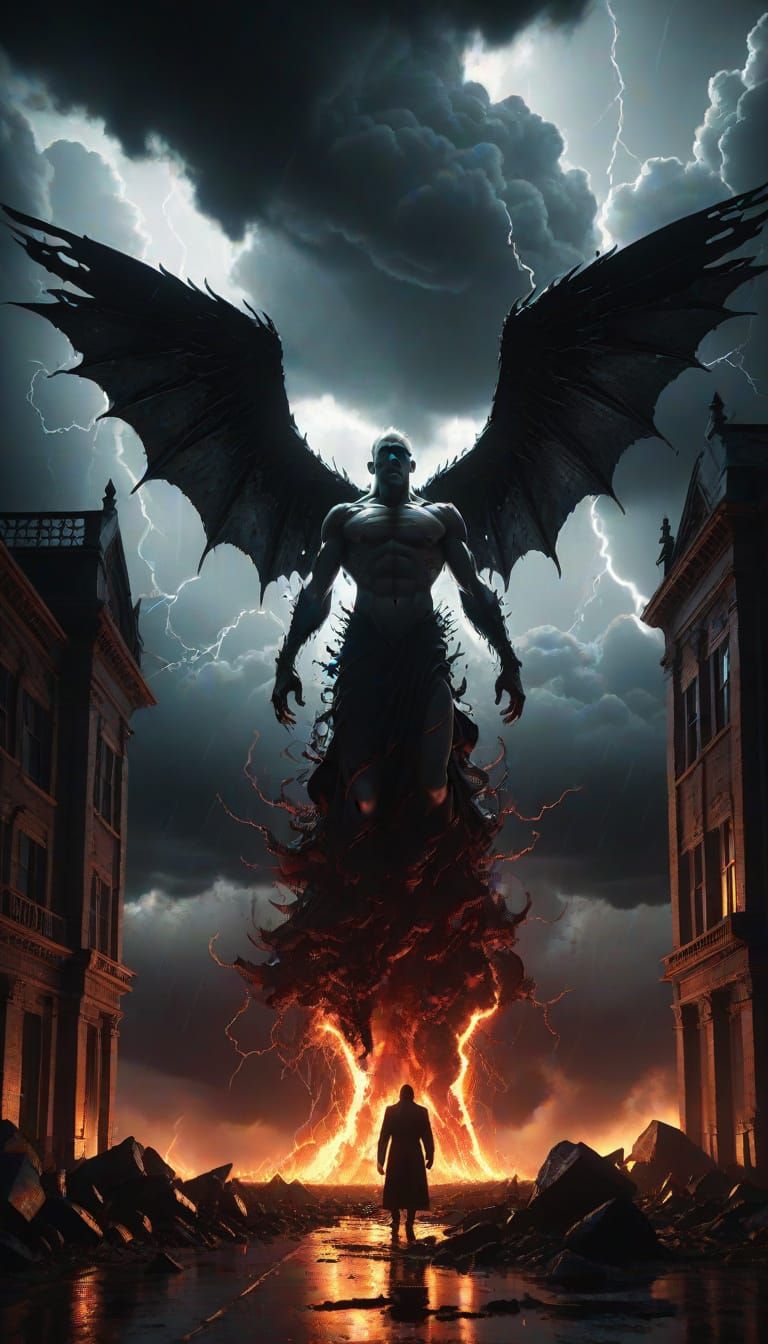 Gothic Horror Movie Poster: Frenzied Demons Devour Amidst Cr...