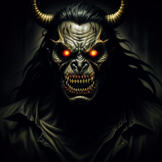 Terrifying Hybrid Demon Rages in Dark, Moody Atmosphere