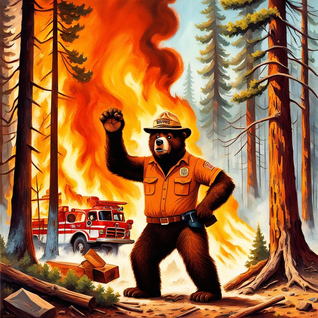 Smokey Bear Accidentally Starts Forest Fire