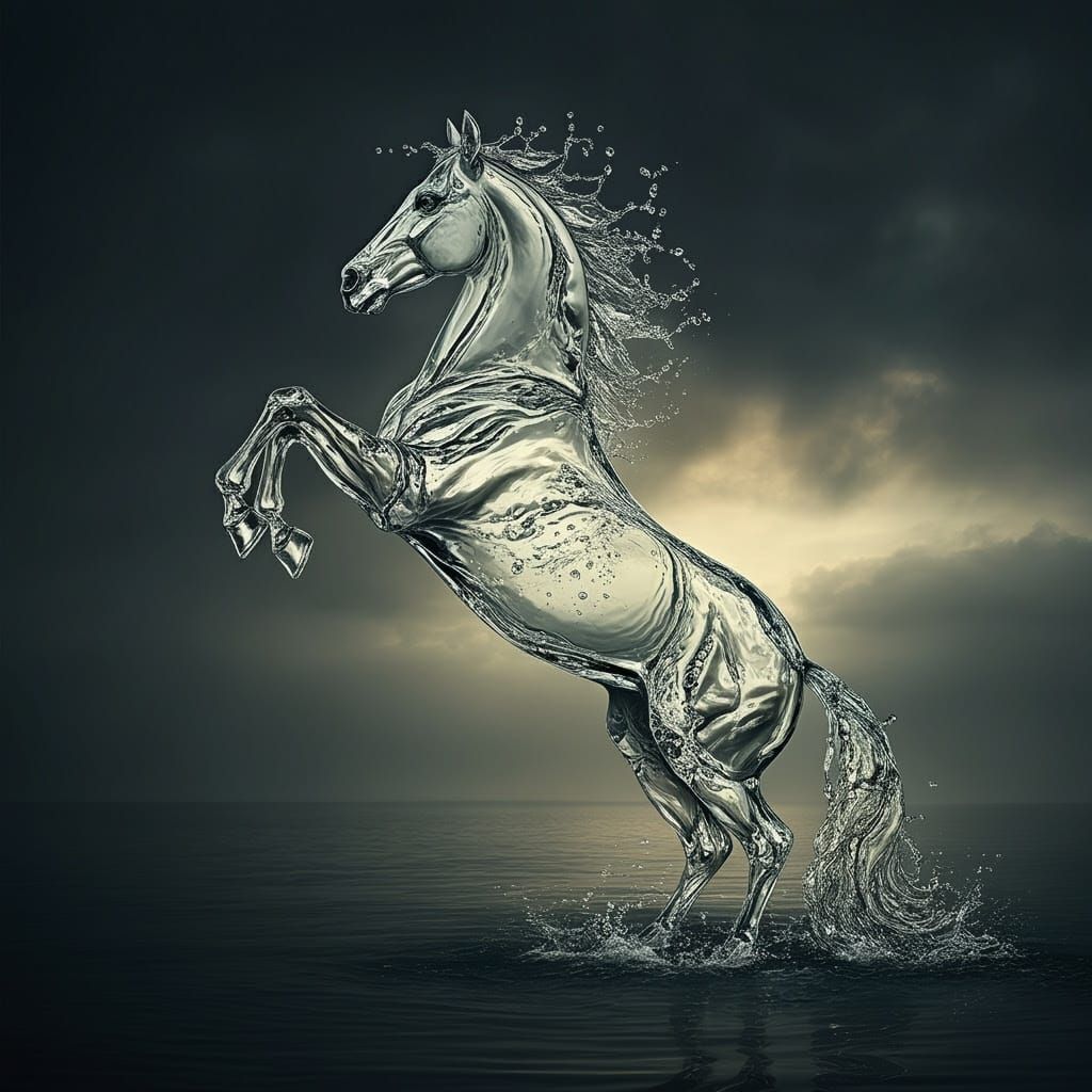 Rearing Waterform in Hyperrealistic Detail