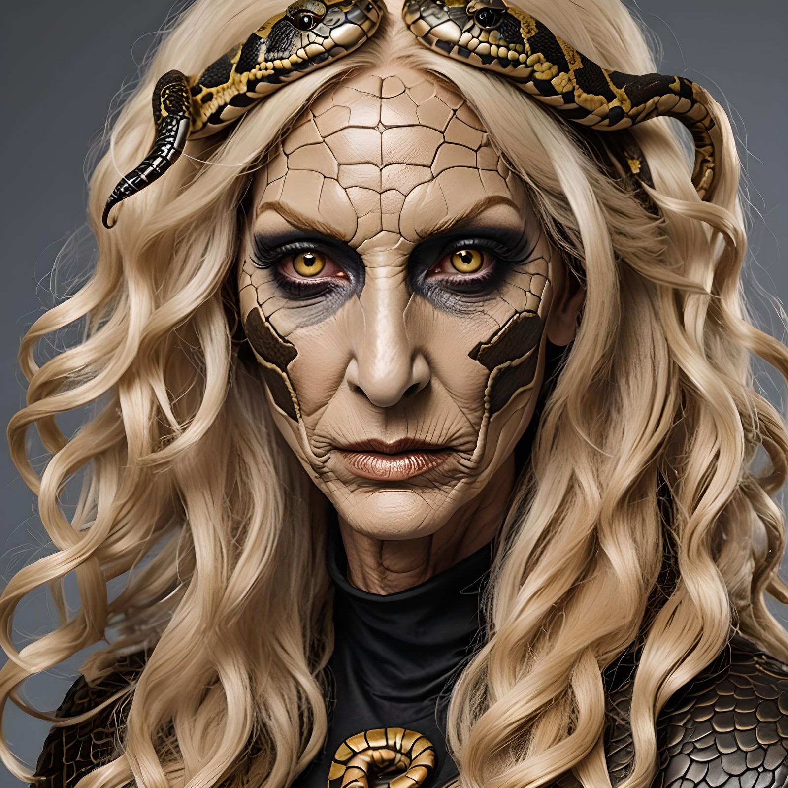 Realistic Snake Woman in 1920s Style