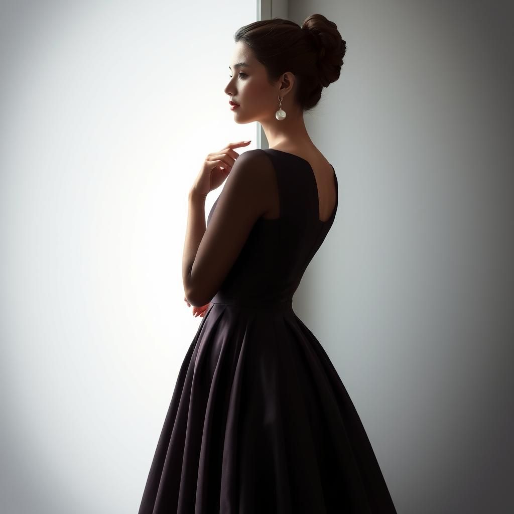 Elegant Woman at Window in Art Nouveau Style