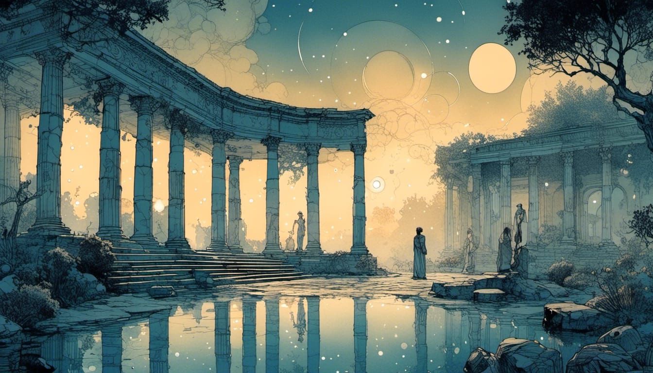 Moebius Style Roman Villa in Greek Garden