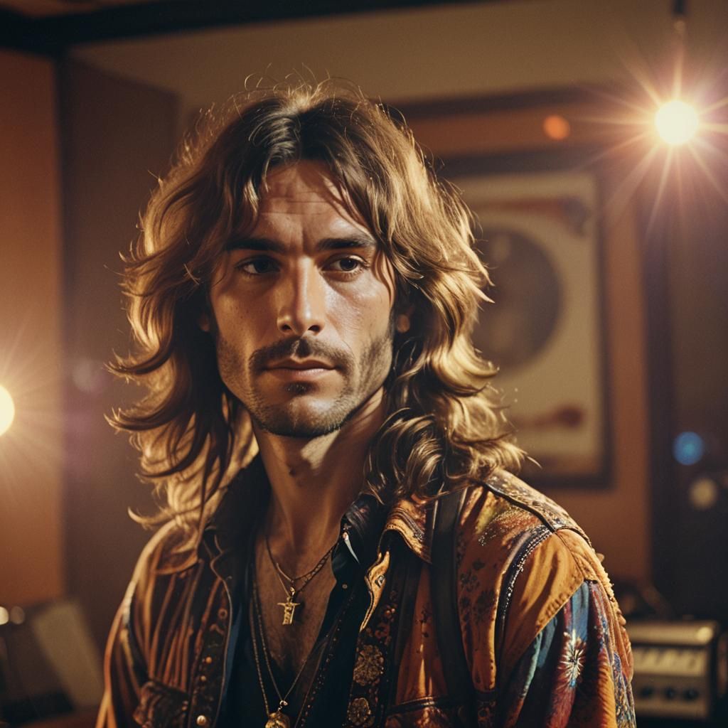 Hippie Rock Star Profile in 70s Style