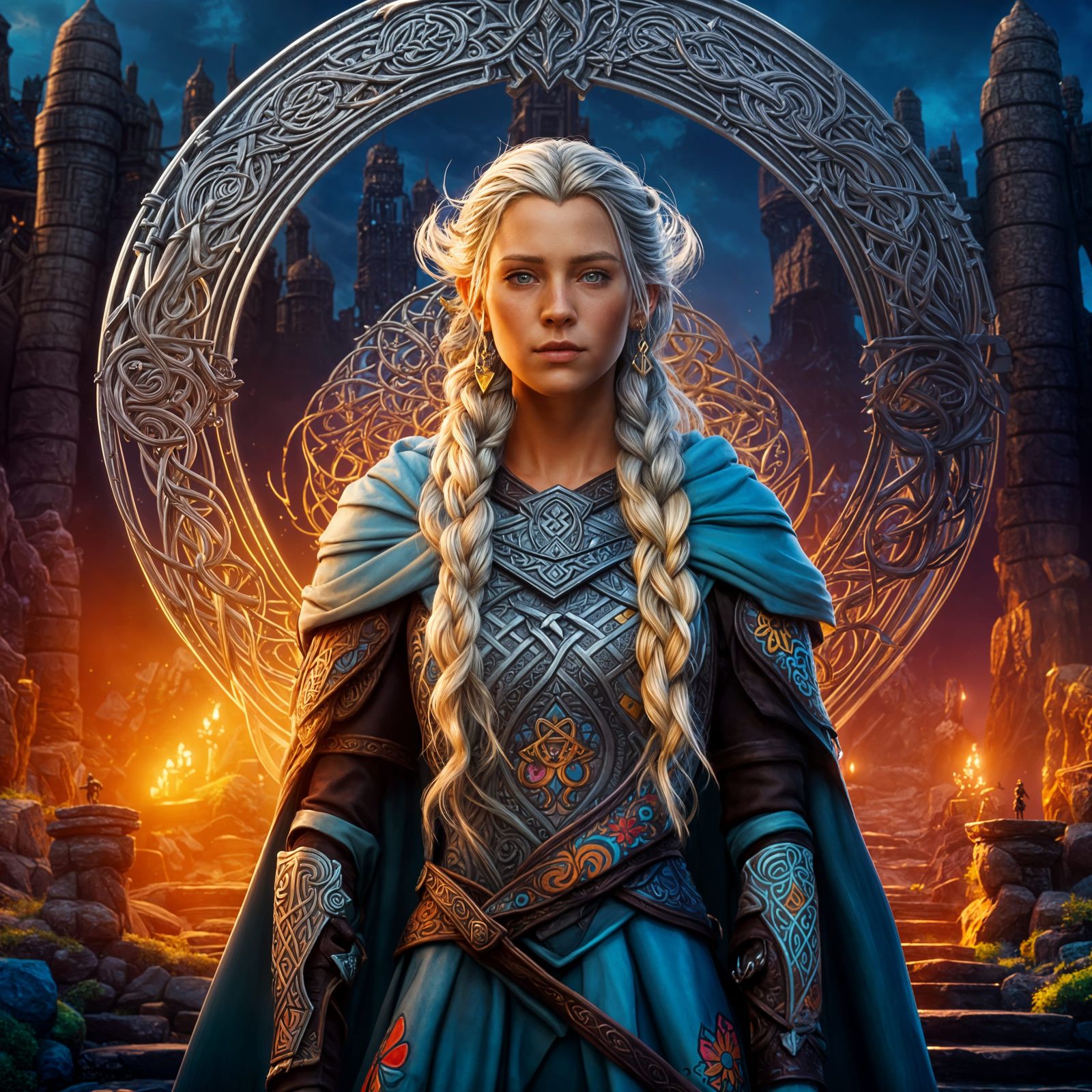 Celtic Hippie Woman as Fortnite Character