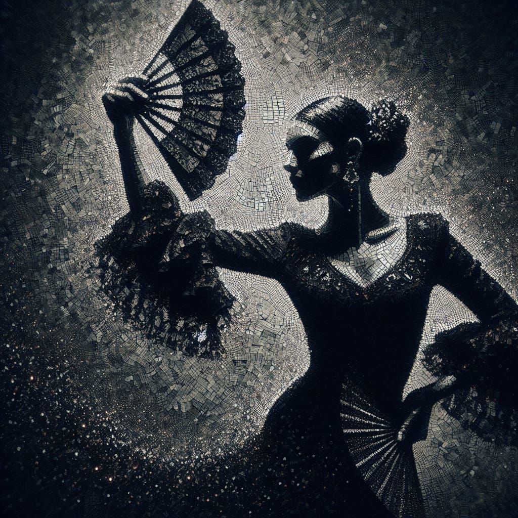 Flamenco Dancer in Motion Blur Digital Art