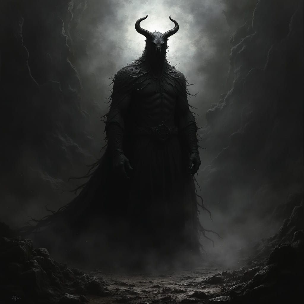 Grimdark Art in Chiaroscuro Lighting