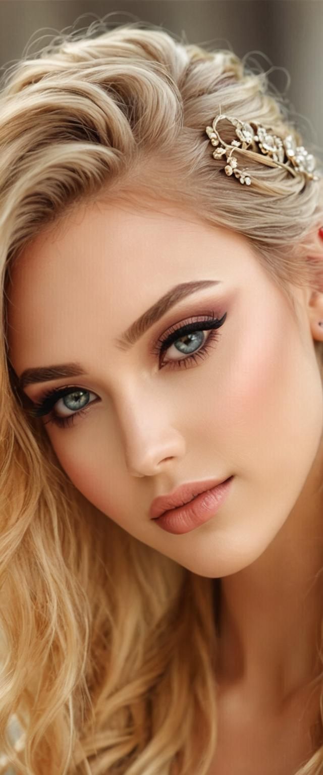 Portrait of a Beautiful Young Girl with Makeup