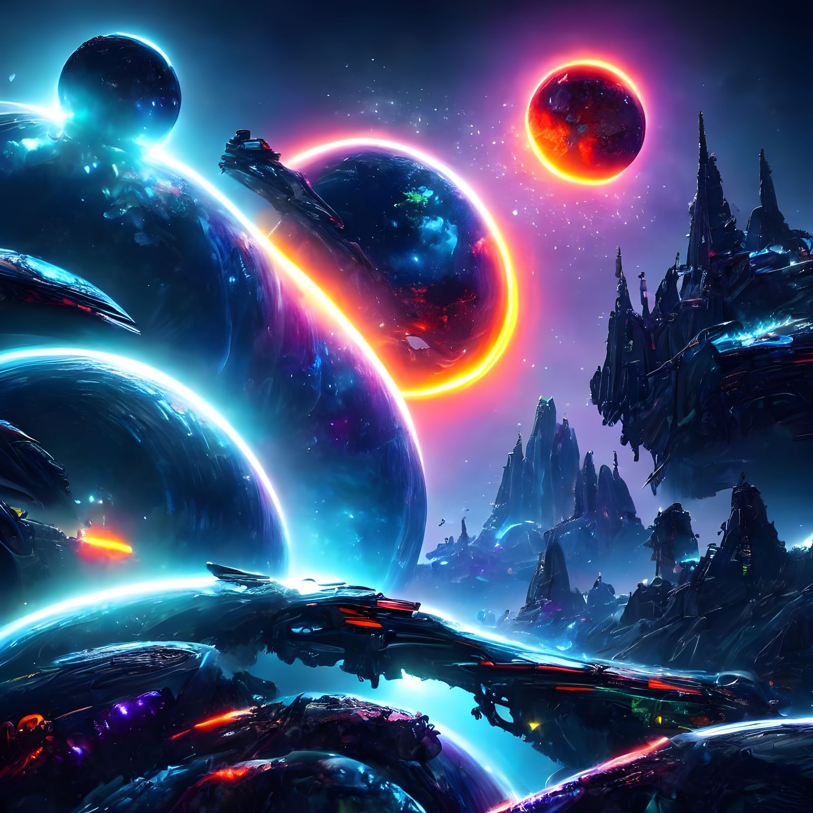 Futuristic Space Station in Photorealistic 3D Rendering