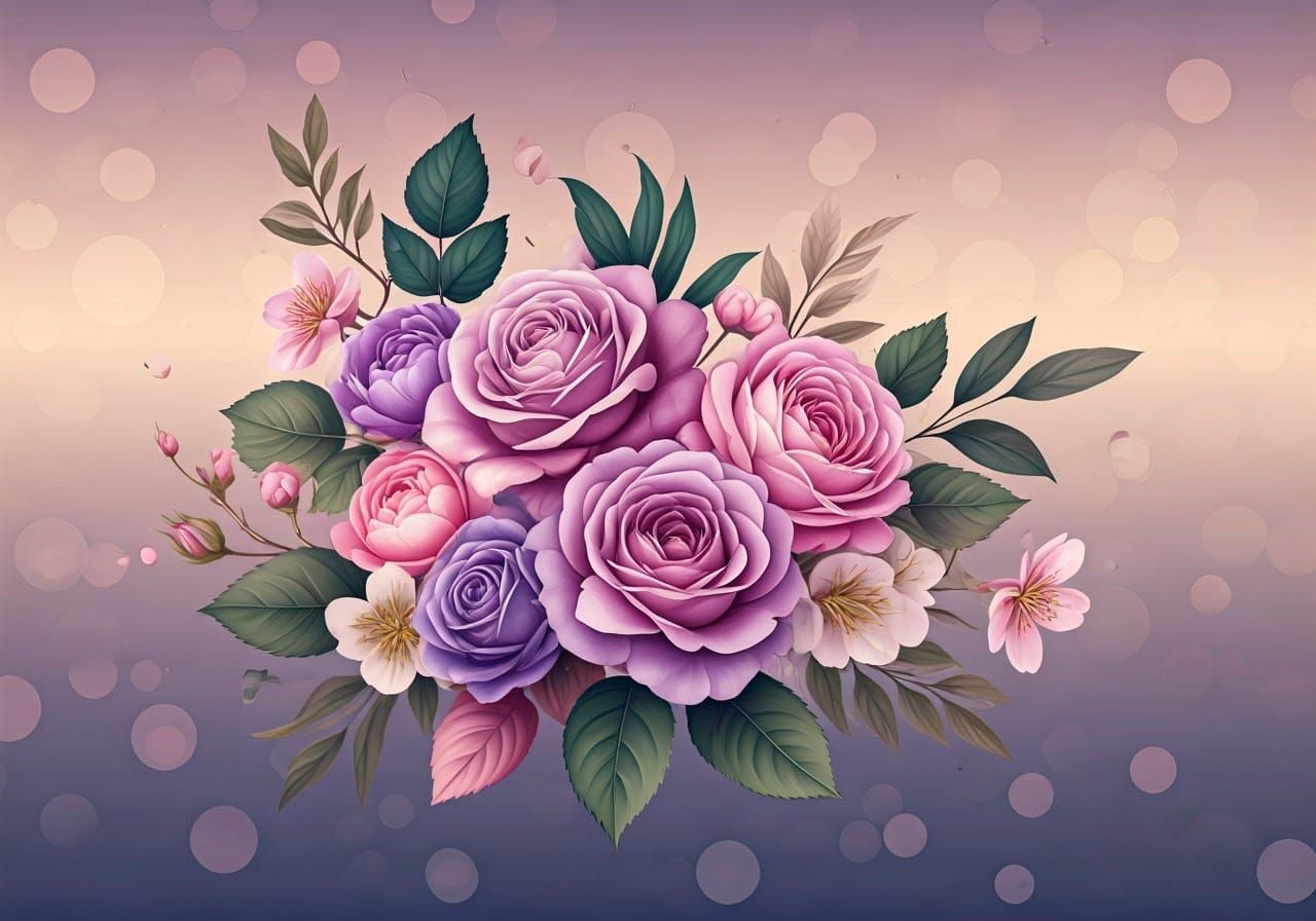 Elegant Floral Still Life in Impressionist Watercolor Style