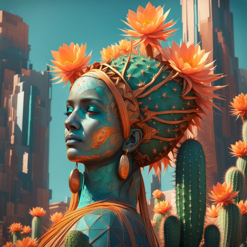 Cactus Fashion Show: Hyperdetailed Digital Art