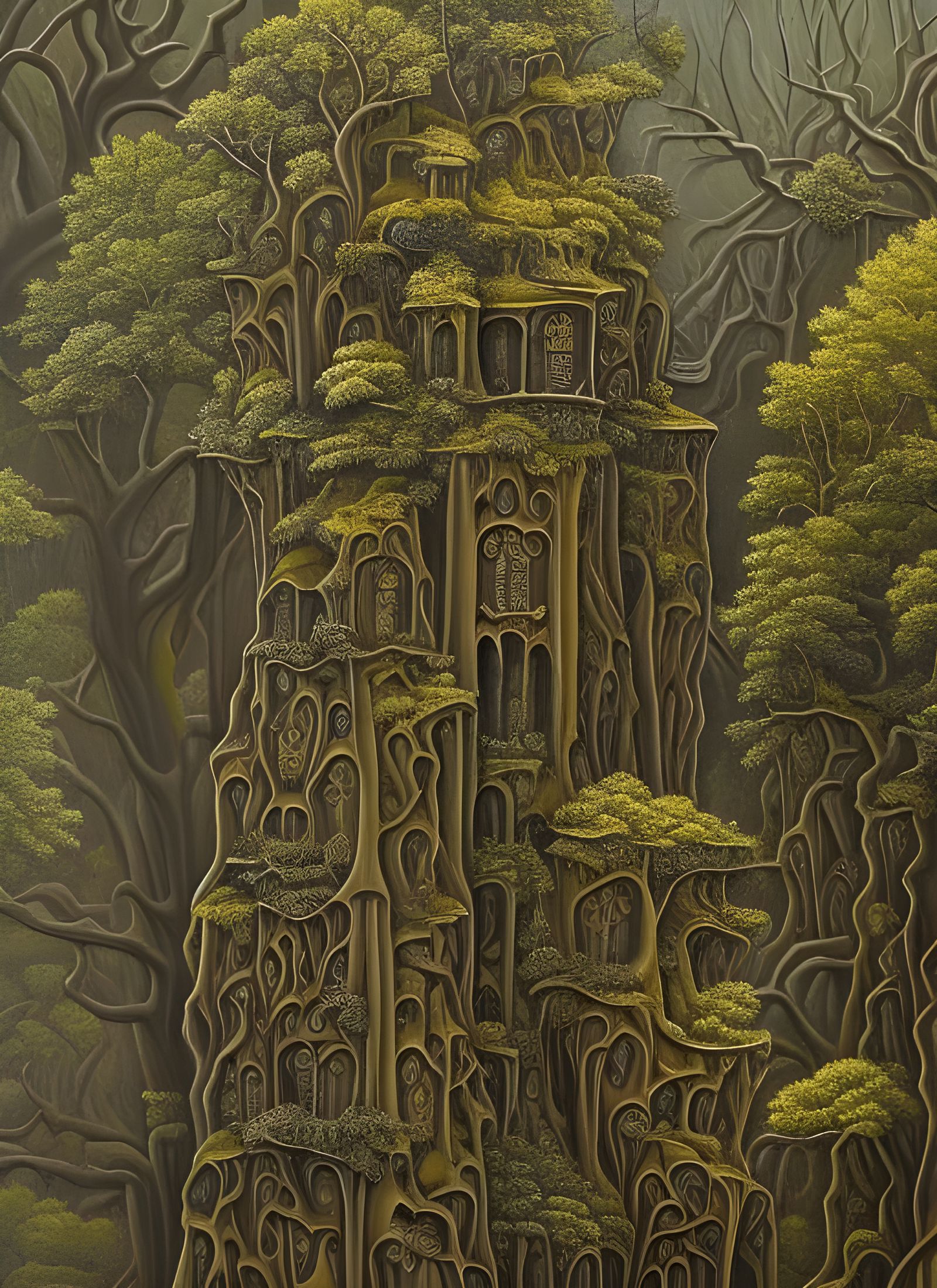 Elven Treehouse Village Hidden in Nature