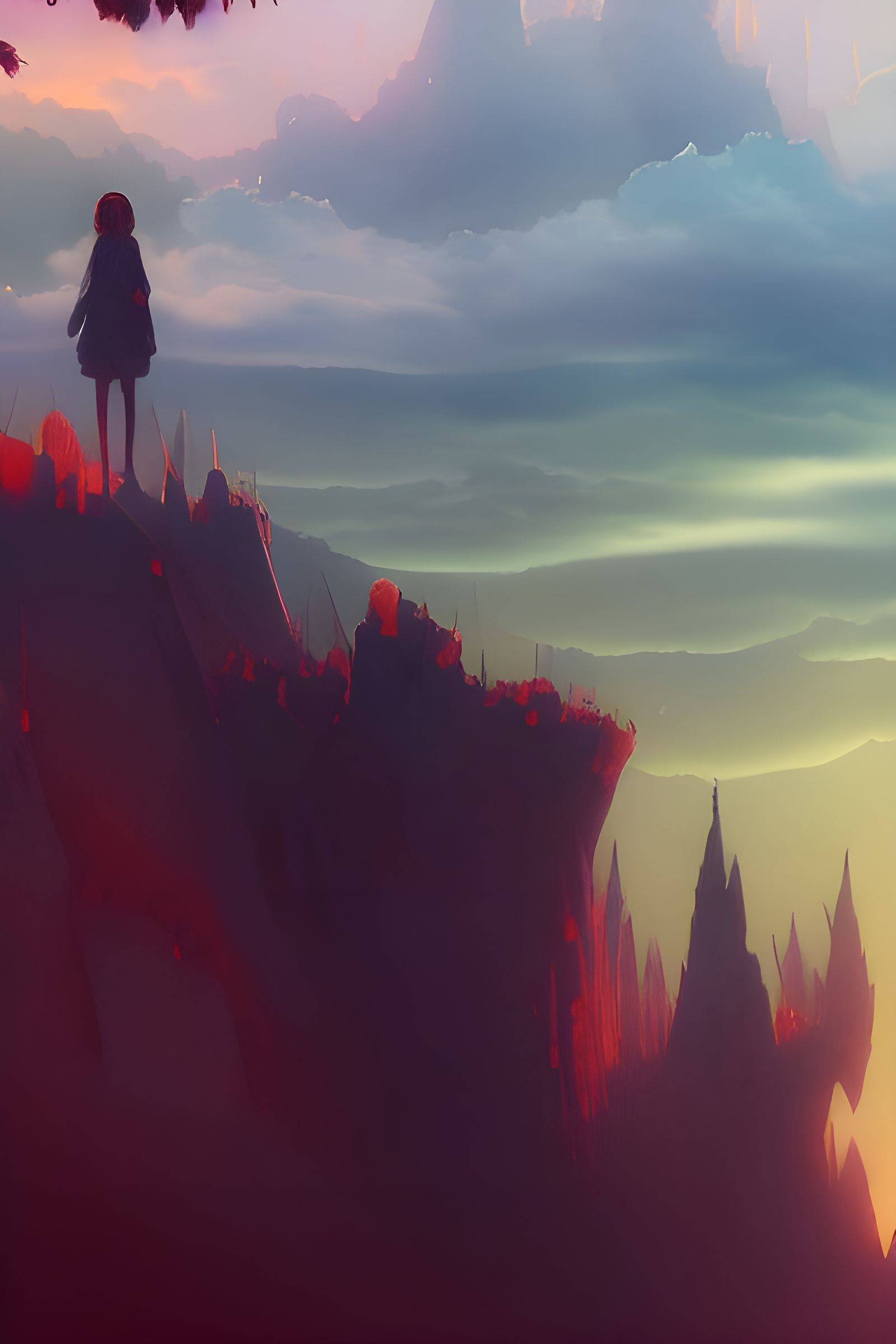 Fantasy Landscape Manga Illustration in Watercolor