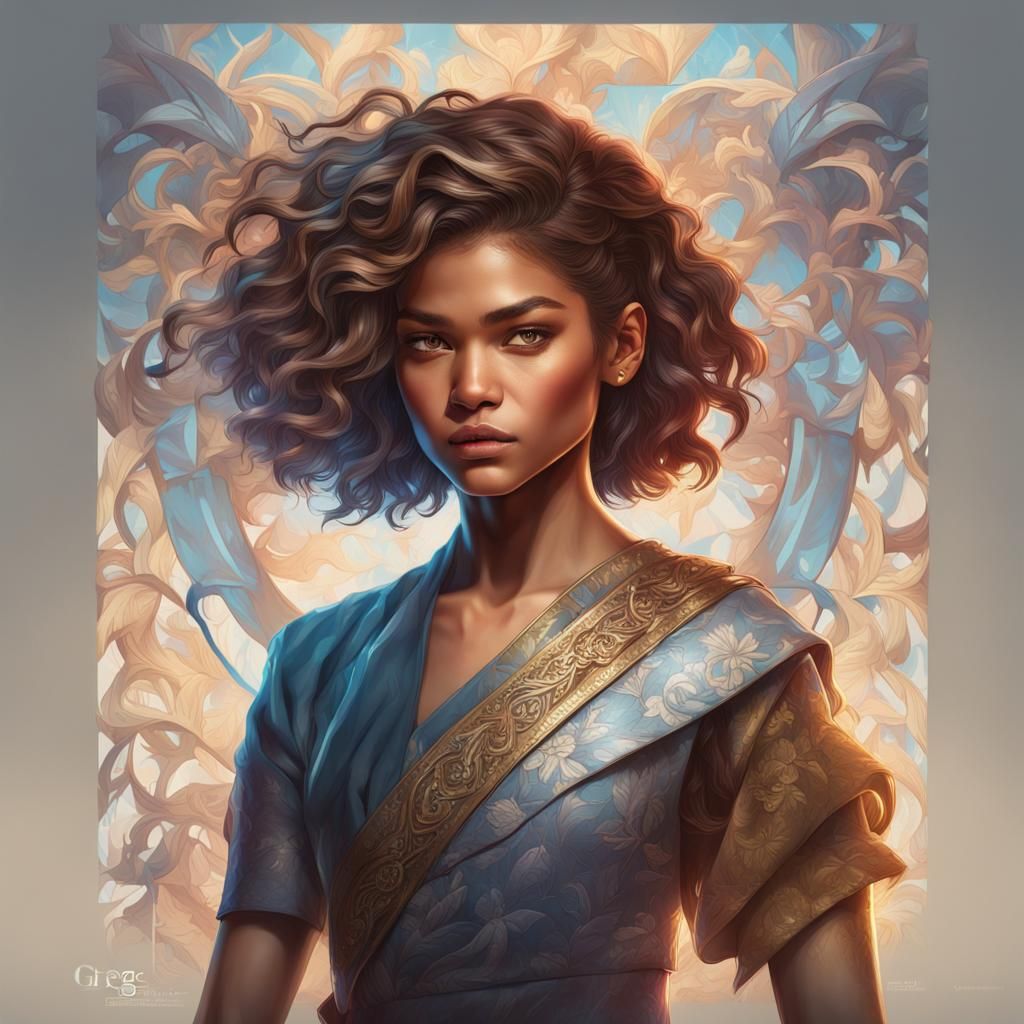 Zendaya Hyperrealistic Portrait in Dramatic Lighting