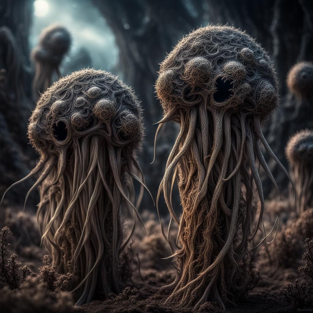 Cosmic Seed Wraiths in a Hyperrealistic Style