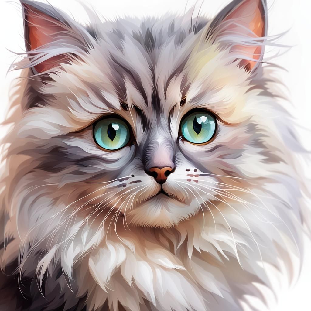 "A woolly kitten with big beady eyes; a cute little kitten w...