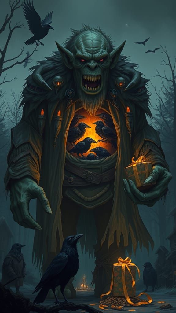 Earthy Troll Protector with Hollow Chest in Twilight