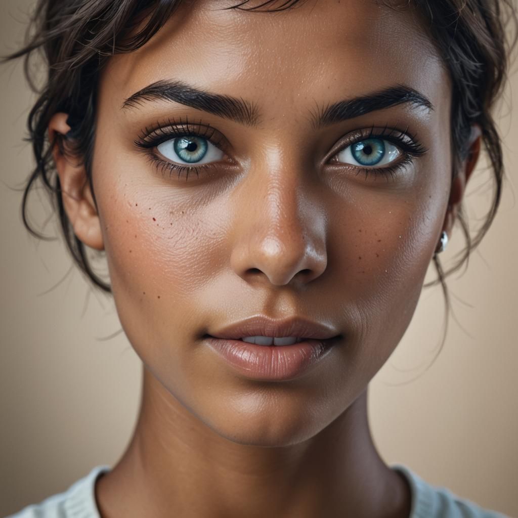 Brazilian Beauty with Azure Eyes: Portrait Photography