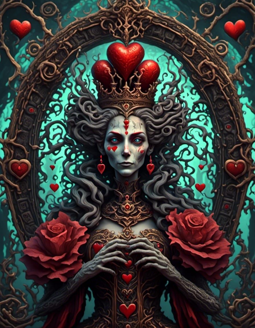 Queen of Hearts with Horror Aesthetic