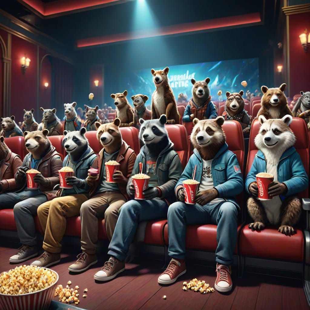 Wildlife Film Premiere in a Fantastical Movie Theater