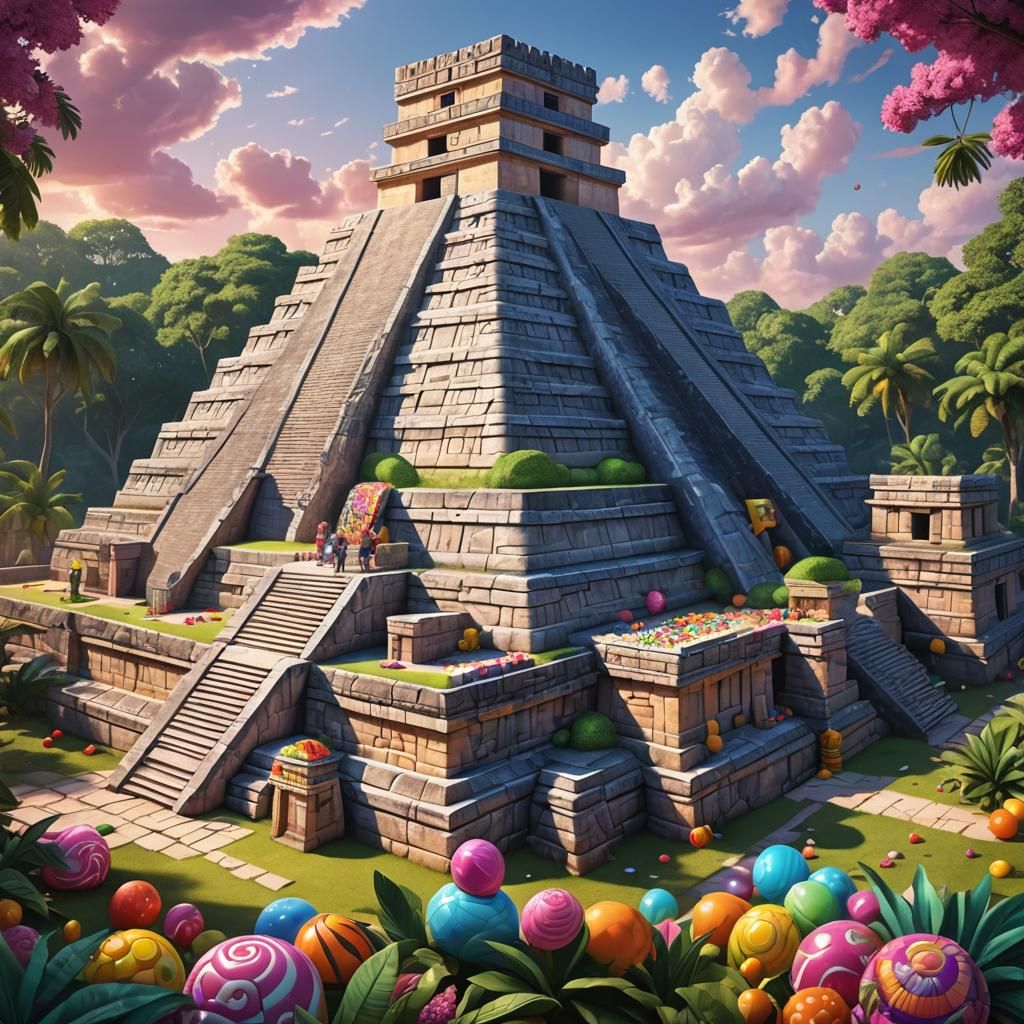 Chichen Itza in Candy Art Style