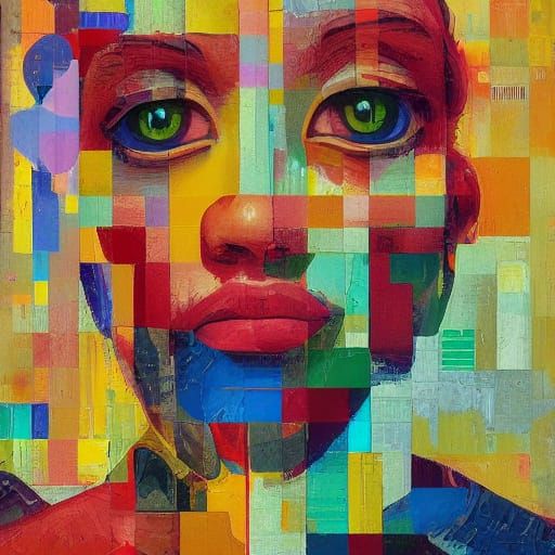 Girl's Life in Pixel Art Through Futuristic Tech Upgrades