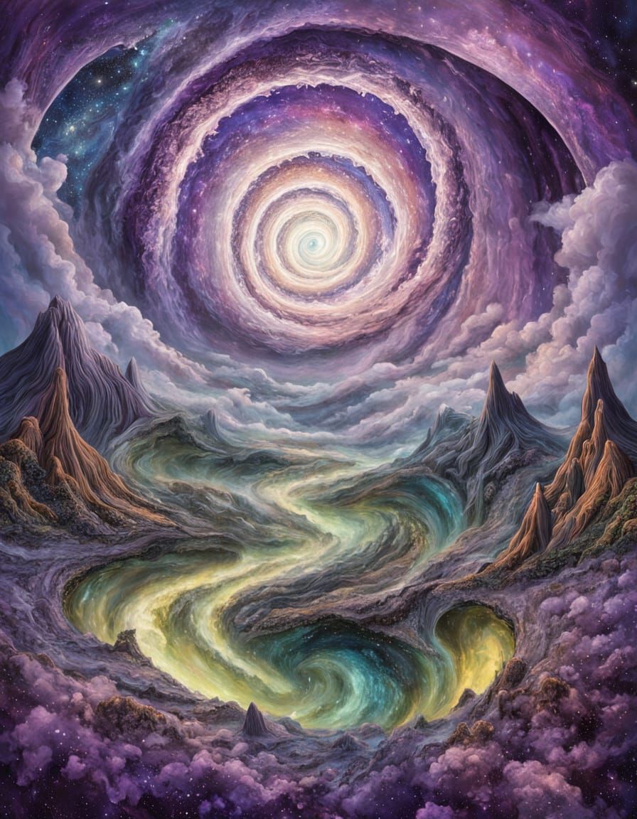 Cosmic Surrealism: Infinite 8-Shaped Landscape