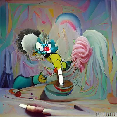 Surreal Clown Portrait Inspired by Salvador Dali