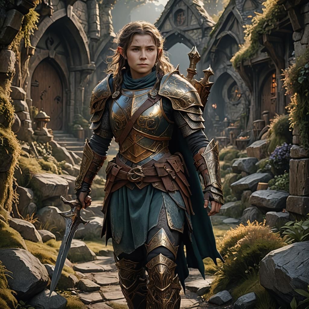 Armored Female Hobbit Fantasy Concept Art