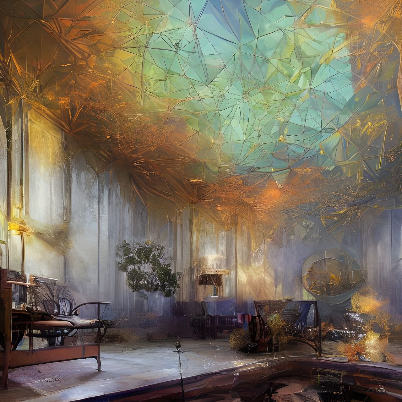 Magical Biological Surrealism with Ethereal Particles