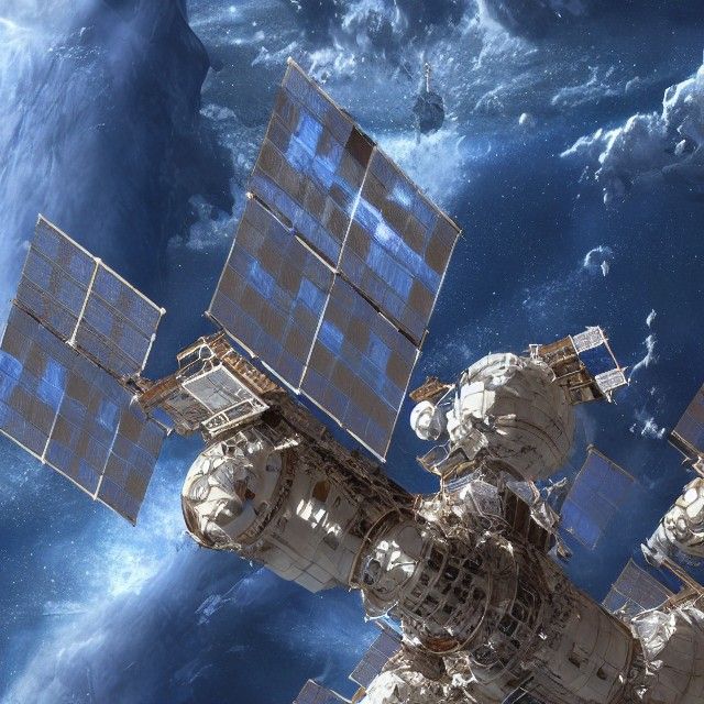 Detailed Space Station Matte Painting