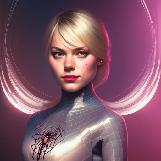 Hyperdetailed Portrait of Spidergirl Gwen Stacy