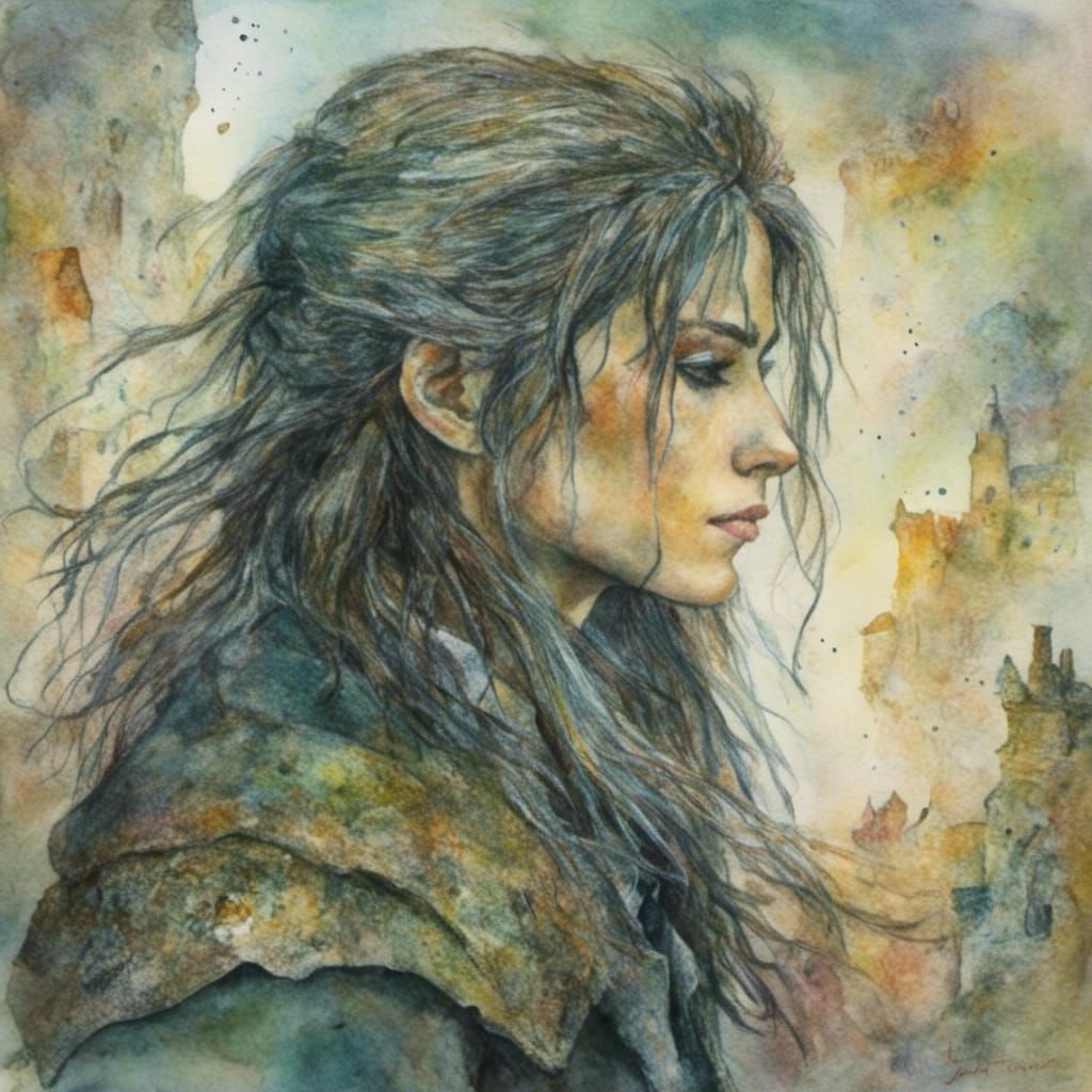 Long-Haired Knight in Old School Style