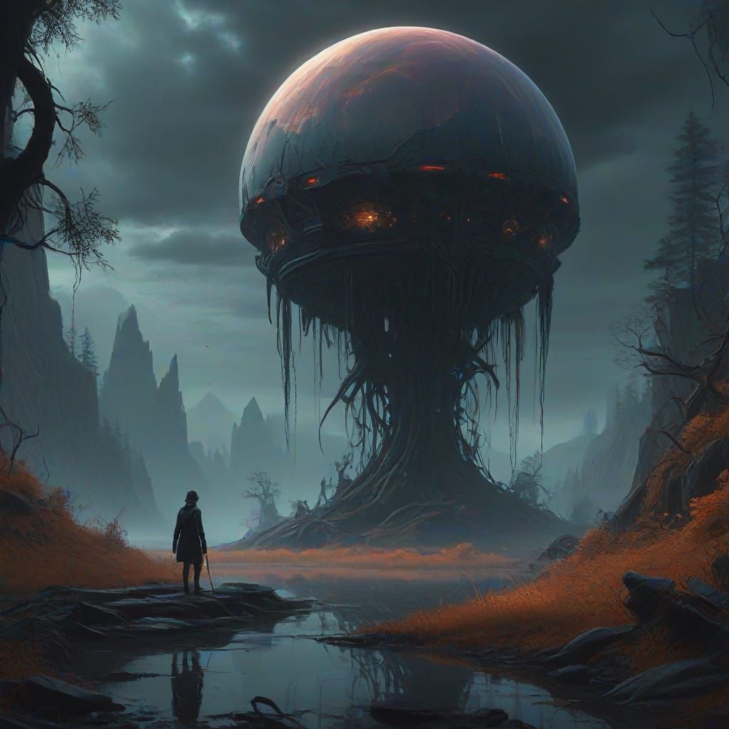 Cosmic Horror: Black Goo Monster Consumes Planet in Dark, El...