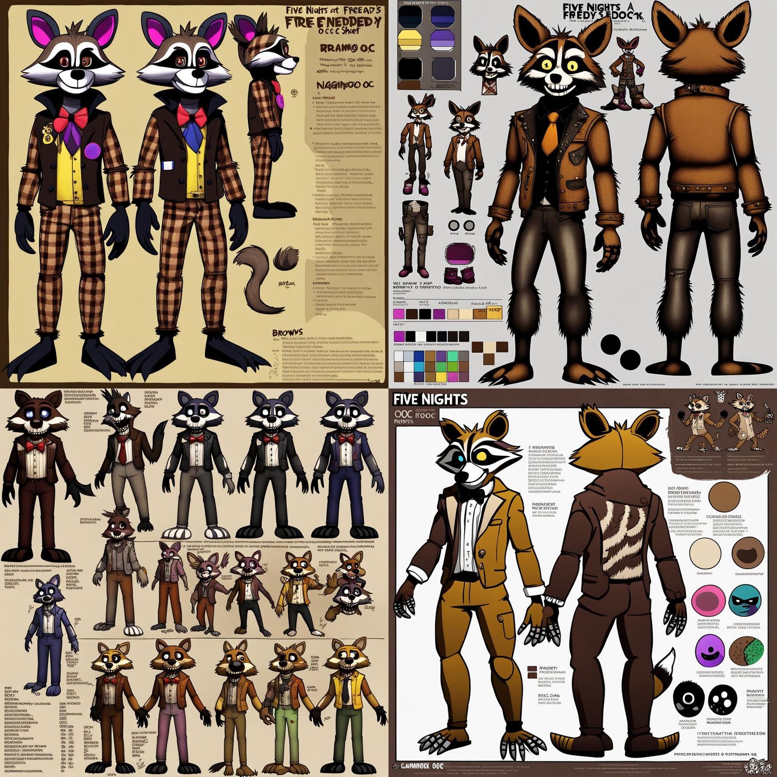 Glamrock Raccoon Animatronic in 80s Style