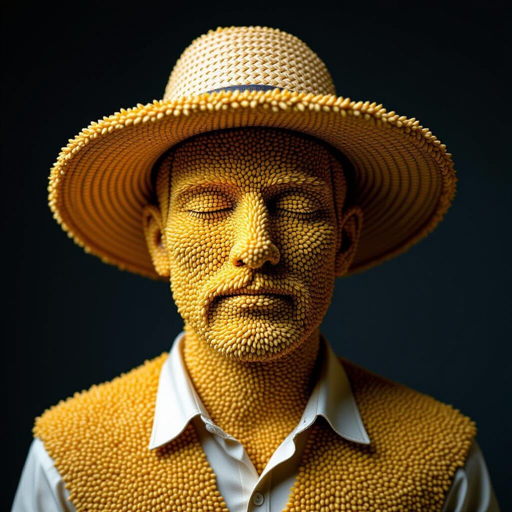 Millet Man: A Hyperrealistic Agronomist Sculpture