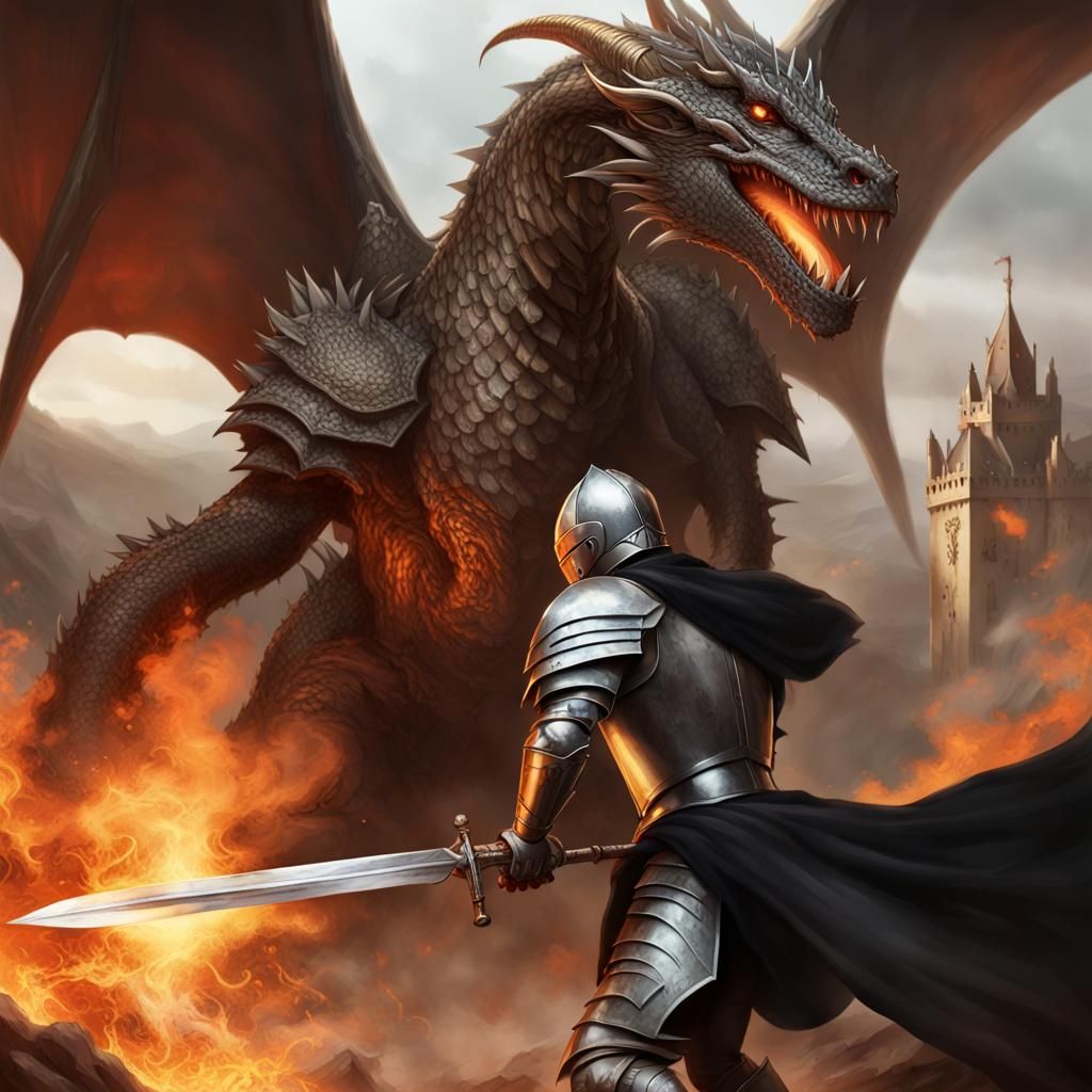 Knight vs Dragon: Epic Battle Illustration