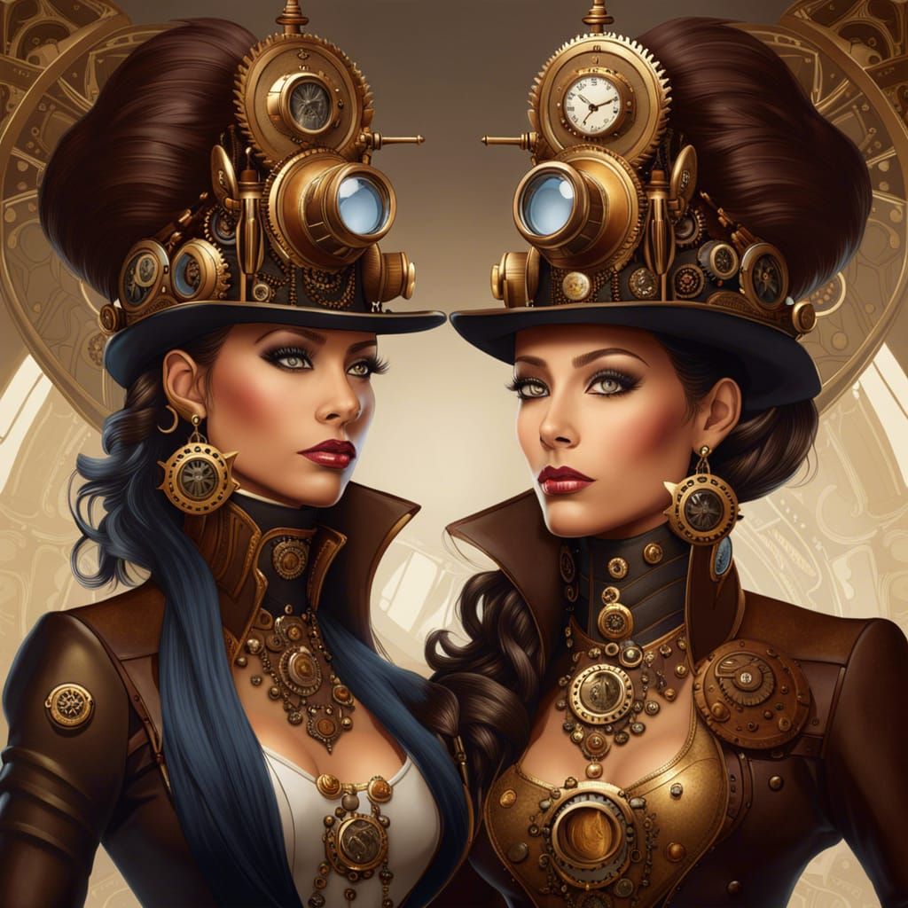 Elegant Steampunk Queen Portrait