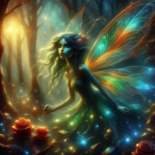 Crimson Fairy in Enchanted Forest