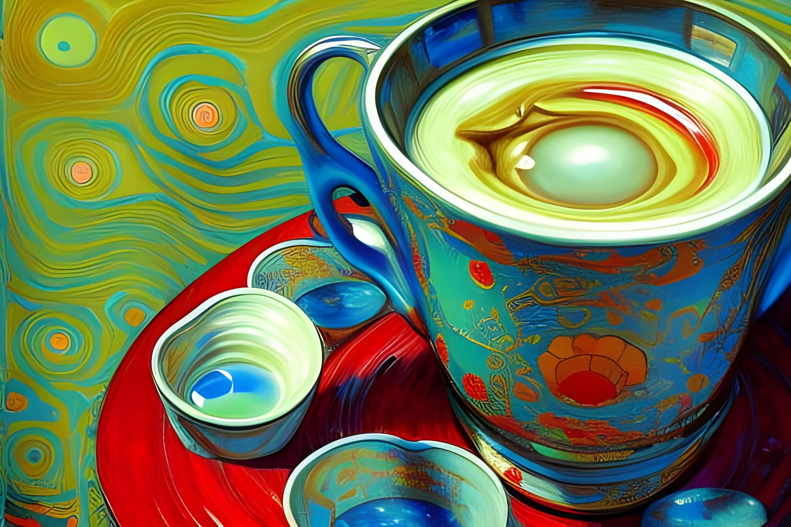 Coffee Art: Japanese Art with Klimt Influences