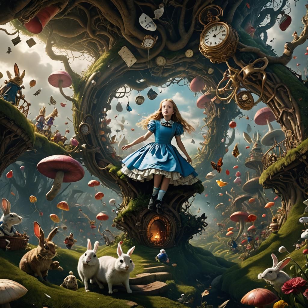 Alice Falling Into Wonderland: Digital Matte Painting