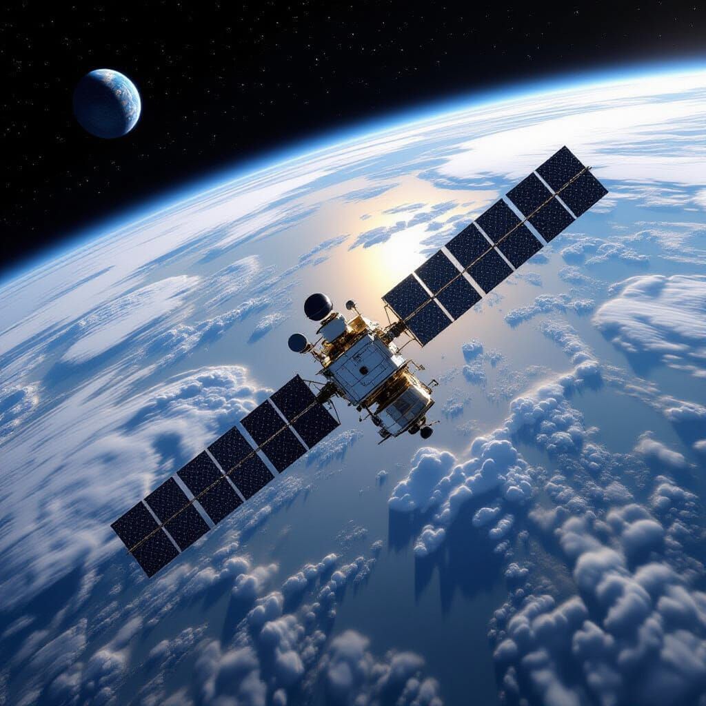 Europa Satellite Orbiting Jupiter