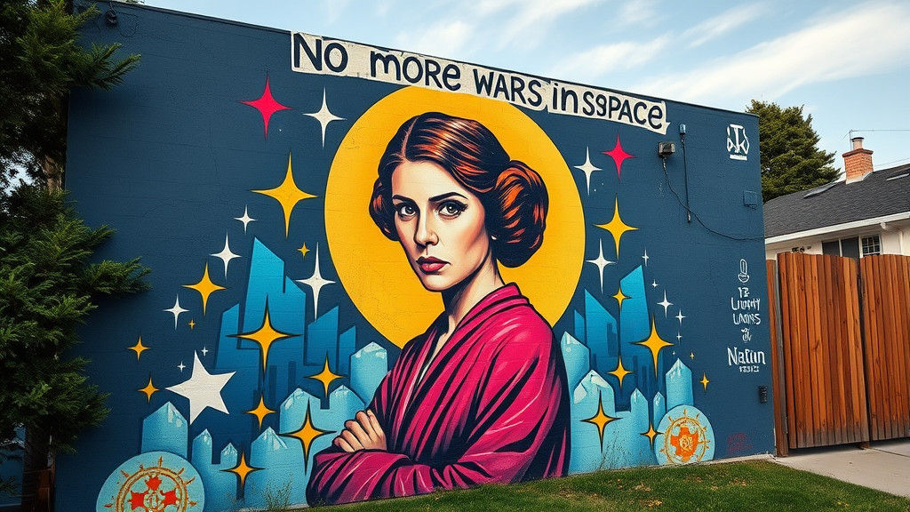 Princess Leia Street Art Mural for Peace
